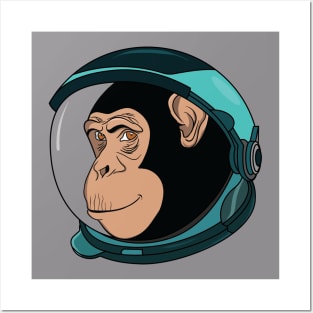 Astronaut chimp Posters and Art